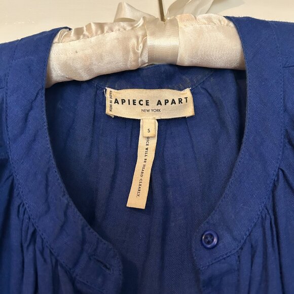 APIECE APART - maurino organic cotton & linen blend drop waist dress in Navy - Picture 2 of 5